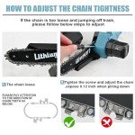 Mini Chainsaw, Mini Chainsaw Cordless with 2 Batteries, Chain saw 6 Inch Mini Chainsaw Cordless with Plastic Case Operated for Tree Branches,Courtyard,Household and Garden