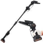 2-in-1 Cordless Pole Saw, Mini Chainsaw, Portable Electric Chainsaw with Pole,Handheld Chain Saw Pruning Shear for Tree Branches Wood Cutting,Tree Trimming,56 inch Reach Electric Saw with Pole