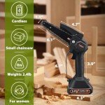 2-in-1 Cordless Pole Saw, Mini Chainsaw, Portable Electric Chainsaw with Pole,Handheld Chain Saw Pruning Shear for Tree Branches Wood Cutting,Tree Trimming,56 inch Reach Electric Saw with Pole