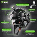 GREEN DEVIL Hard Hat Safety Helmet with Rechargeable Headlamp Light and Visor Ear Muffs Vented Work Hardhat ANSI Z89.1 Cascos De Construccion for Industrial Construction Forestry