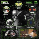 GREEN DEVIL Hard Hat Safety Helmet with Rechargeable Headlamp Light and Visor Ear Muffs Vented Work Hardhat ANSI Z89.1 Cascos De Construccion for Industrial Construction Forestry