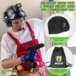 GREEN DEVIL Hard Hat Safety Helmet with Rechargeable Headlamp Light and Visor Ear Muffs Vented Work Hardhat ANSI Z89.1 Cascos De Construccion for Industrial Construction Forestry