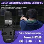 ZOHAN Electronic Shooting Earmuffs Built in Ambient Sound Amplifier, Hearing Protection for Shooters, NRR 23dB Noise Reduction, Ideal Gun Range Ear Protection Headphones for Hunting-Black