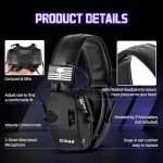 ZOHAN Electronic Shooting Earmuffs Built in Ambient Sound Amplifier, Hearing Protection for Shooters, NRR 23dB Noise Reduction, Ideal Gun Range Ear Protection Headphones for Hunting-Black