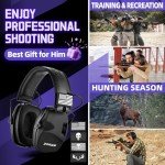 ZOHAN Electronic Shooting Earmuffs Built in Ambient Sound Amplifier, Hearing Protection for Shooters, NRR 23dB Noise Reduction, Ideal Gun Range Ear Protection Headphones for Hunting-Black