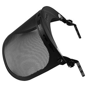 GREEN DEVIL Replacement Metal Mesh Visor Protective Face Shield with Mounting Bracket for Chainsaw/Forest Hard Hats/Helmets ANSI Z87.1