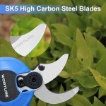 WORTURE Electric Pruning Shears, 1.2inch Cutting Diameter Professional Brushless Cordless Tree Pruner w/ 2Pack 2000mAh Batteries Replacement Carbon Steel Blade&Charger
