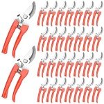 Chumia 30 Garden Flower Shears Pruning Scissors Heavy Duty Plant Scissors Trimming Garden Clippers Hand Tree Pruner for Yard Gardening Plants Hedge Flower Tree Cutting Secateurs (Orange)