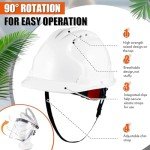 Safety Face Mask Shield Set for Grinding Industrial Forestry Include White Full Brim Hard Hat Helmet Cutting Chainsaw Face Shield Hard Hat Adapter for Construction Protective Equipment(Plastic,Clear)