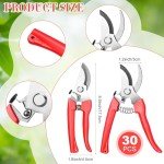 Chumia 30 Garden Flower Shears Pruning Scissors Heavy Duty Plant Scissors Trimming Garden Clippers Hand Tree Pruner for Yard Gardening Plants Hedge Flower Tree Cutting Secateurs (Orange)