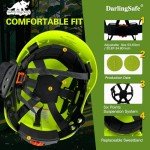DarlingSafe Forestry Safety Helmet with Face Shield Ear Muffs 3 in1 Chainsaw Work Safety Hard Hats ANSI Z89.1-Type 1 Class C, OSHA (Green+G07+Mesh Face Shield)