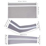 Topbuti 3 Pcs Hard Hat Sun Shade Full Brim Mesh Neck Sun Shield Bandana Face Scarf UV Sun Protection Arm Sleeves with Reflective Strap, High Visibility Sun Visor Neck Shade for Hard Hat Accessories