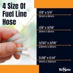 4 Sizes Assoreted Fuel Line Hose - Replacement Tubing for Two Stroke/ 2 Cycle Small Enginge ower Tools, Petrol Gas Pipe for Lawn Mower String Trimmer Chainsaw Leaf Blower - Fit Most Brands (Clear)