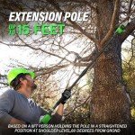 SOYUS Pole Saw 8-Inch Cordless, 15-Foot Max Reach Electric Pole Saw for Tree Trimming, 16ft/s Speed, Auto Oiling, Multi-Angle Pole Chainsaw with 2.0Ah Battery & Charger