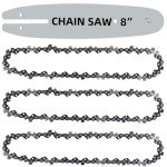 [4 Pieces] 8 Inch Chainsaw Chains with Guide Bar, 3/8" LP Pitch, 050" Gauge, 33 Drive Links, 8" Saw Guide Bar and Chain Combo Replacement for Greenworks, Sun Joe, Portland, Oregon and more- S33