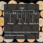 [4 Pieces] 8 Inch Chainsaw Chains with Guide Bar, 3/8" LP Pitch, 050" Gauge, 33 Drive Links, 8" Saw Guide Bar and Chain Combo Replacement for Greenworks, Sun Joe, Portland, Oregon and more- S33