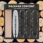 [4 Pieces] 8 Inch Chainsaw Chains with Guide Bar, 3/8" LP Pitch, 050" Gauge, 33 Drive Links, 8" Saw Guide Bar and Chain Combo Replacement for Greenworks, Sun Joe, Portland, Oregon and more- S33