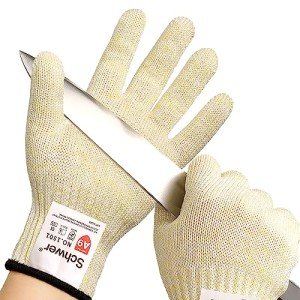 Schwer SlicePro ANSI A9 Cut Resistant Gloves PR1501, Food Grade Reliable Cutting Gloves, Mandoline Gloves for Kitchen Meat Cutting, Oyster Shucking, Fish Fillet Processing, Wood Working (1 Pair, M)