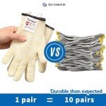 Schwer SlicePro ANSI A9 Cut Resistant Gloves PR1501, Food Grade Reliable Cutting Gloves, Mandoline Gloves for Kitchen Meat Cutting, Oyster Shucking, Fish Fillet Processing, Wood Working (1 Pair, M)