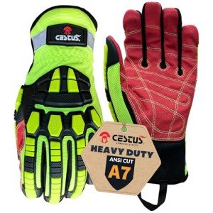 Cestus Deep III Pro, Heavy Duty Extrication Gloves, Level A7 Cut Resistant Impact Gloves (X-Large)