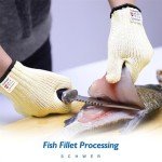 Schwer SlicePro ANSI A9 Cut Resistant Gloves PR1501, Food Grade Reliable Cutting Gloves, Mandoline Gloves for Kitchen Meat Cutting, Oyster Shucking, Fish Fillet Processing, Wood Working (1 Pair, M)
