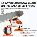 Vgo... 2 Pairs Chainsaw Gloves, 12-Layer Protection Resistant Cut on Left Hand, Safety Work Gloves in Leather with Touchscreen(XXL, GA8912)