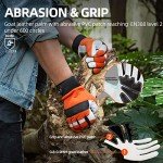 Vgo... 2 Pairs Chainsaw Gloves, 12-Layer Protection Resistant Cut on Left Hand, Safety Work Gloves in Leather with Touchscreen(XXL, GA8912)