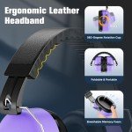 ProCase 2 Pack Noise Reduction Ear Muffs, SNR 32dB Noise Cancelling Headphones for Adults Kids Autism, Adjustable Sound Proof Hearing Protection Safety Earmuffs for Work Shooting Mowing -Black/Purple