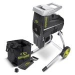 15-Amp Electric Silent Wood Chipper/Shredder with Extra CJ603E Replacement Cutter Blade