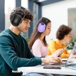 ProCase 2 Pack Noise Reduction Ear Muffs, SNR 32dB Noise Cancelling Headphones for Adults Kids Autism, Adjustable Sound Proof Hearing Protection Safety Earmuffs for Work Shooting Mowing -Black/Purple