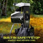 15-Amp Electric Silent Wood Chipper/Shredder with Extra CJ603E Replacement Cutter Blade