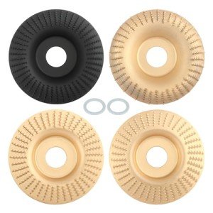 4PCS Angle Grinder Wood Carving Disc Set, 4" or 4 1/2" Angle Grinder with 7/8" Arbor, Angle Grinder Attachment, Grinding Wheel Shaping Disc for Wood Stump Carving Polishing