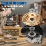 TOOVEM Upgraded Angle Grinder Wood Carving Disc Set, for 4" and 4 1/2" Angle Grinder with 5/8" Arbor, Angle Grinder Attachments Wood Carving Tools for Wood Stump Grinding, Carving and Polishing (5PCS)
