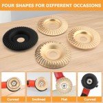 4PCS Angle Grinder Wood Carving Disc Set, 4" or 4 1/2" Angle Grinder with 7/8" Arbor, Angle Grinder Attachment, Grinding Wheel Shaping Disc for Wood Stump Carving Polishing