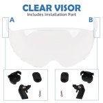 UM ULTRAMAXX Hard Hat Safety Helmet with Replacement Visor - Quick Install, Clear & Smoke Options, Wrap-Around Design - Ideal for Arborist Equipment, Chainsaw, Hard Hat