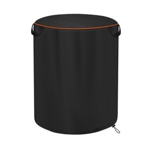 CATOTEL Wood Chipper Cover, 420D Oxford Waterproof Wood Chipper Shredder Mulcher Cove Protective Outdoor Electric Leaf Mulcher Dustproof Cover - 33" D x 45" H (Black