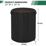 CATOTEL Wood Chipper Cover, 420D Oxford Waterproof Wood Chipper Shredder Mulcher Cove Protective Outdoor Electric Leaf Mulcher Dustproof Cover - 33" D x 45" H (Black