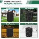 CATOTEL Wood Chipper Cover, 420D Oxford Waterproof Wood Chipper Shredder Mulcher Cove Protective Outdoor Electric Leaf Mulcher Dustproof Cover - 33" D x 45" H (Black