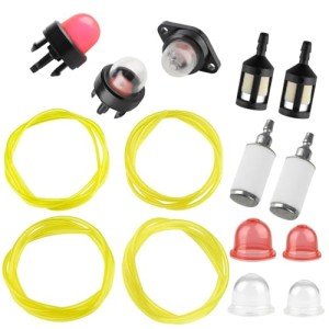 4 Size 2-Feet Fuel Line Gas Hose Tube for Small Engine Stihl Weedeater Poulan Craftsman Husqvarna homelite String Trimmer Chainsaw Blower with Primer Bulb Pump Fuel Filter