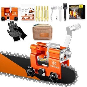 Chainsaw Sharpener Jig, Chain Saw Sharpener Tool Kit with 5 Titanium-Plated Diamond Bits, Chainsaw Chain Sharpening jig for 6"-22" Chain Saw, Electric Saw, Garden Worker