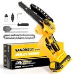 Mini Chainsaw fit for De-waIt 20V MAX Battery,Cordless Pruning Chainsaw with Security Lock & Replacement Chain, Battery Powered Mini Chainsaw for Wood Cutting|Tree Trimming|Camping(Battery Included)