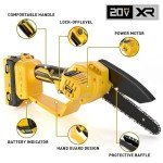 Mini Chainsaw fit for De-waIt 20V MAX Battery,Cordless Pruning Chainsaw with Security Lock & Replacement Chain, Battery Powered Mini Chainsaw for Wood Cutting|Tree Trimming|Camping(Battery Included)