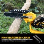 Mini Chainsaw fit for De-waIt 20V MAX Battery,Cordless Pruning Chainsaw with Security Lock & Replacement Chain, Battery Powered Mini Chainsaw for Wood Cutting|Tree Trimming|Camping(Battery Included)