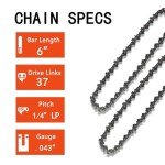 [4 Pcs]6-Inch Mini Chainsaw Chain,1/4LP 37Drive Links for 6" Mini Cordless Electric Portable Battery Powered Handheld Chainsaw for Wood Branch Cutting