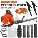 JellyMoving 65CC Gas Powered Backpack Leaf Blower