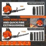 JellyMoving 65CC Gas Powered Backpack Leaf Blower