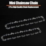 Mini Chainsaw Chain Replacement - 2 Durable Carbon Steel