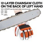 Vgo Safety Chainsaw Gloves - Size L, Orange