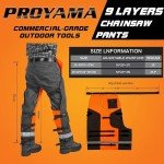 PROYAMA 9-Layer Chainsaw Chaps with Adjustable Belt
