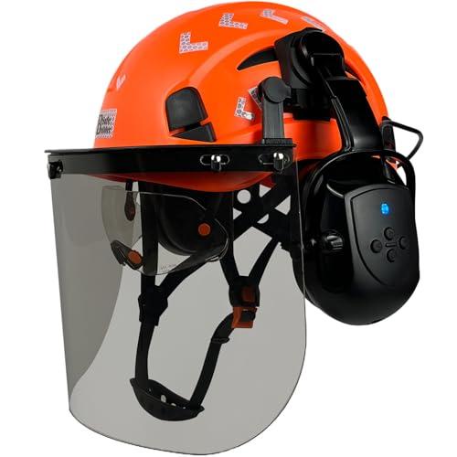Forestry Chainsaw Safety Helmet with Bluetooth Ear Muffs